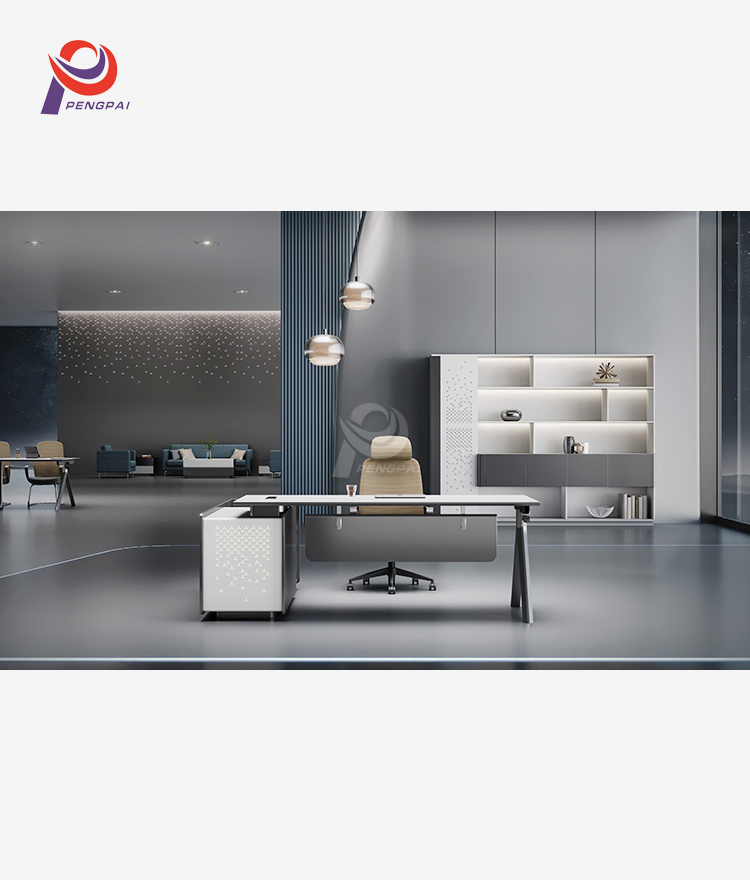 Manager Desk With Integrated Storage